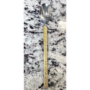 Noritake Gold Esperanza Stainless-Vintage Japan-Retired Rare Iced Tea Spoon